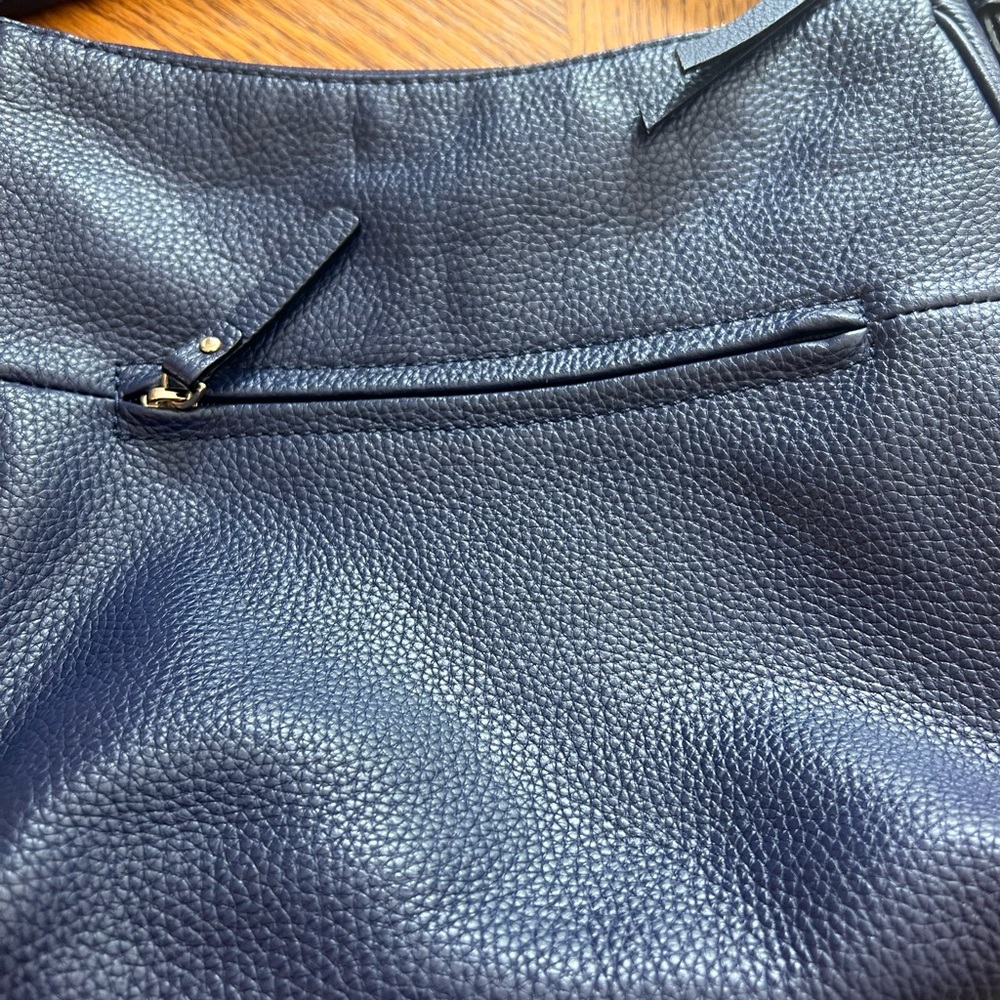 kate spade Ella Navy Blue Pebbled Leather Crossbody Bag - Picture 5 of 13